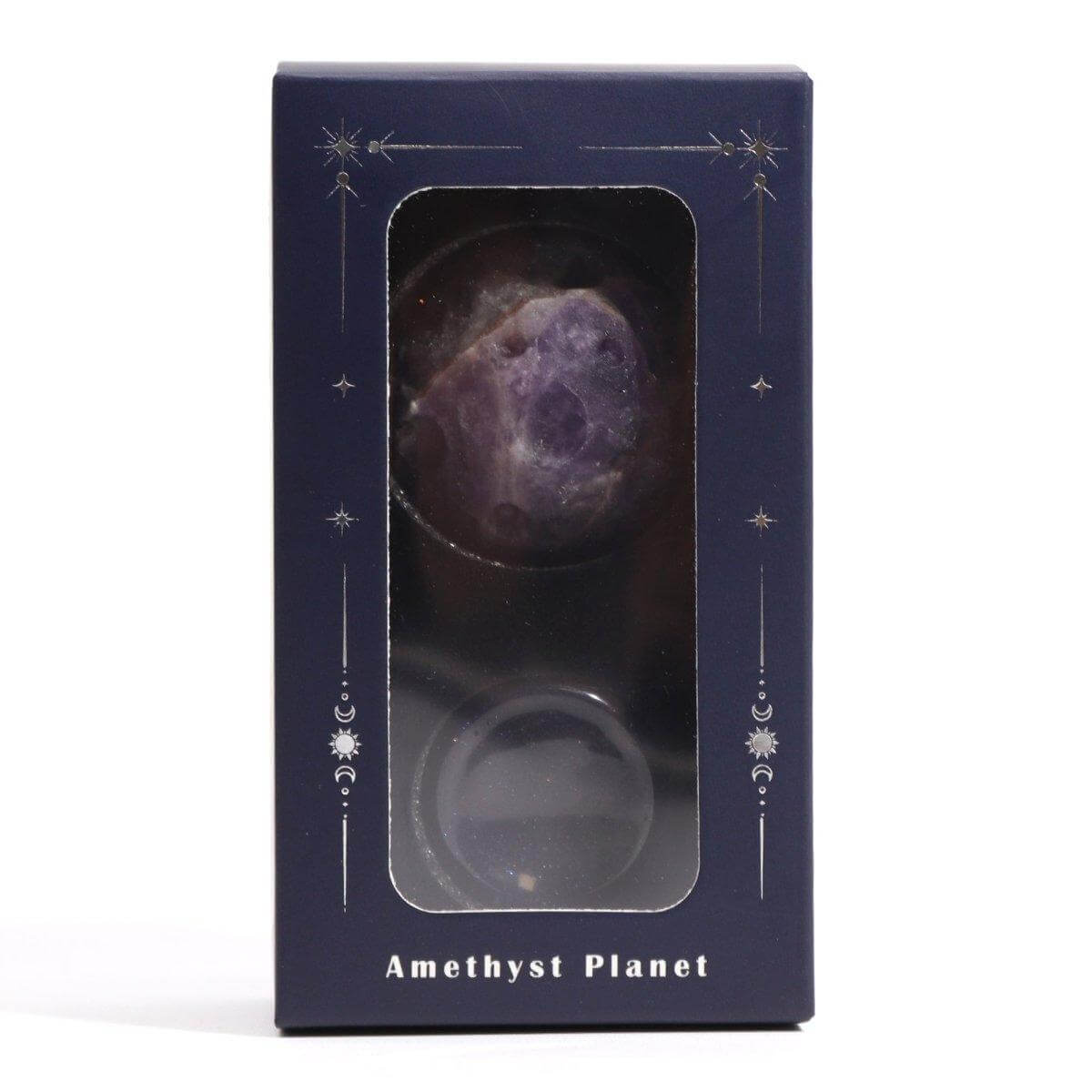 AMETHYST PLANET AUF BLAUEM GOLDSTEIN - STÄNDER - JUPITER - Lapis Mystica - 