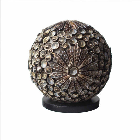 BOHO - MUSCHEL DEKOLAMPE - BRAUN KUGEL - Lapis Mystica - 