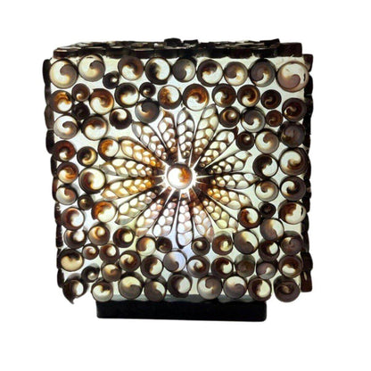 BOHO - MUSCHEL DEKOLAMPE - BRAUN QUADRAT - Lapis Mystica - 