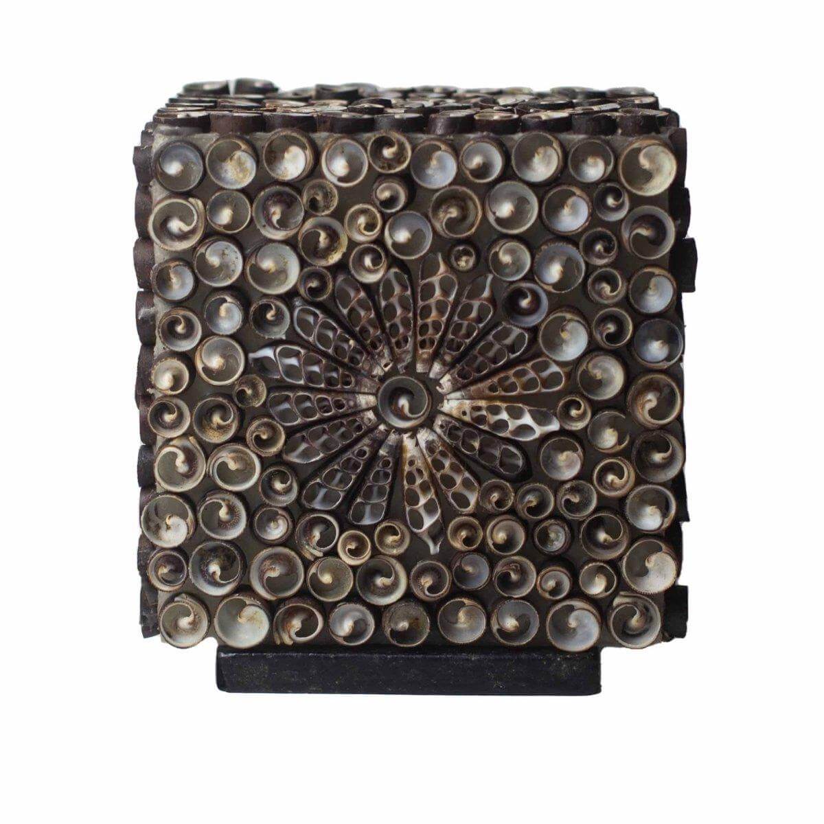 BOHO - MUSCHEL DEKOLAMPE - BRAUN QUADRAT - Lapis Mystica - 