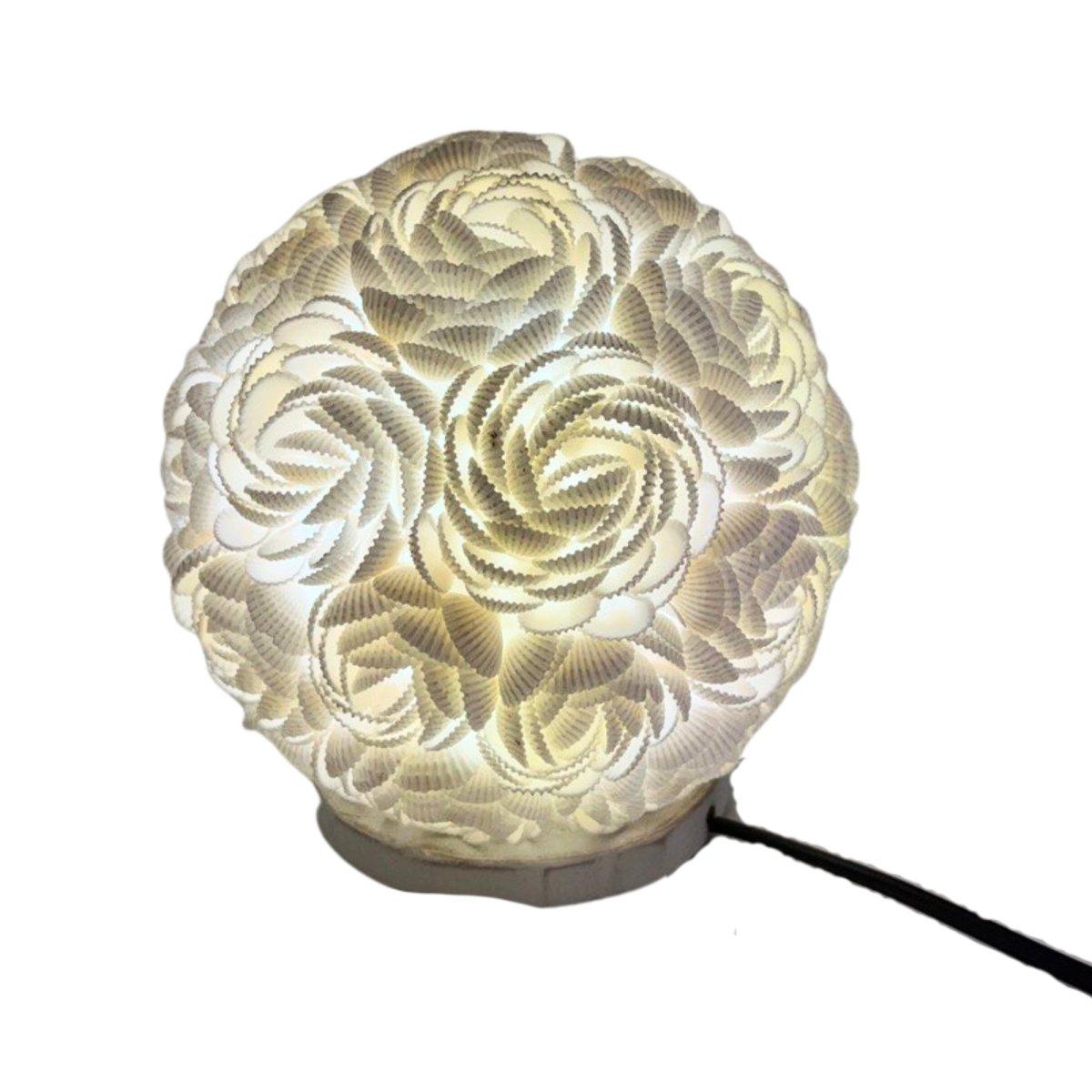 BOHO - MUSCHEL DEKOLAMPE - ROSA KUGEL - Lapis Mystica - 