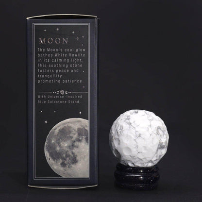 HOWLITH PLANET AUF BLAUEM GOLDSTEIN - STÄNDER - MOND - Lapis Mystica - 