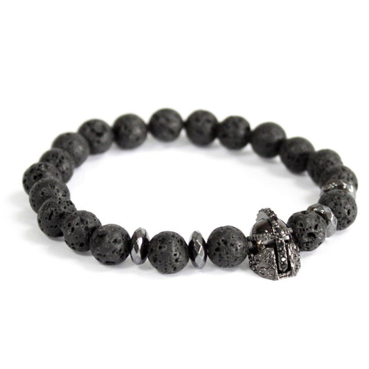 LAVASTEIN EDELSTEINARMBAND - RITTERHELM - Lapis Mystica - 