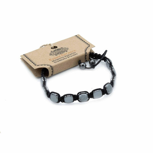MAGNETISCHES HÄMATIT - SHAMBALLA ARMBAND - RUNDE ECKEN - Lapis Mystica - 