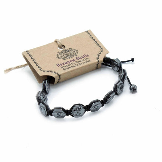 MAGNETISCHES HÄMATIT - SHAMBALLA ARMBAND - SCHÄDEL - Lapis Mystica - 