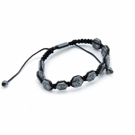 MAGNETISCHES HÄMATIT - SHAMBALLA ARMBAND - SCHÄDEL - Lapis Mystica - 