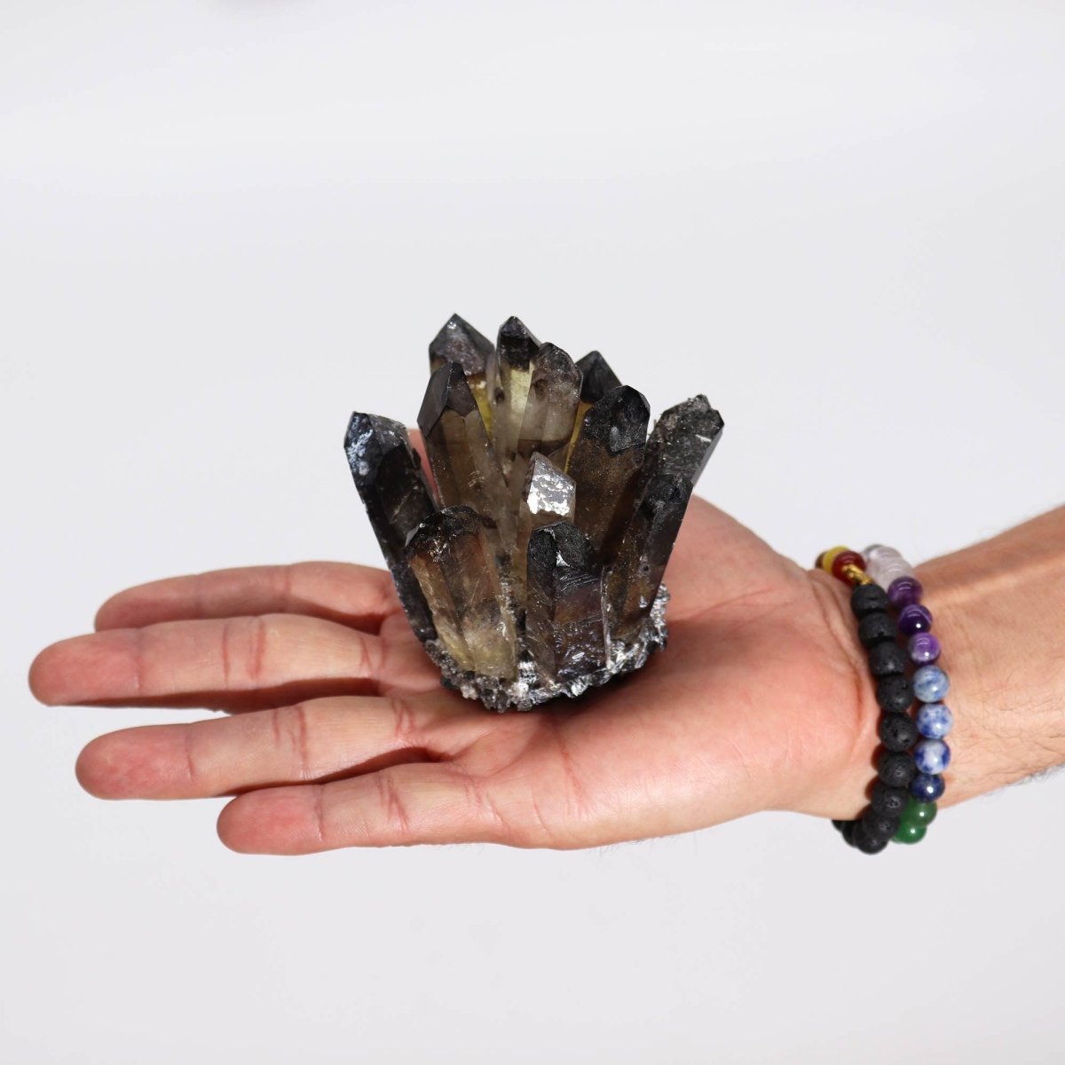 NATÜRLICHER QUARZ - CLUSTER - RAUCHIGER GEISTQUARRZ (ca. 250 - 300g, 8cm) - Lapis Mystica - 