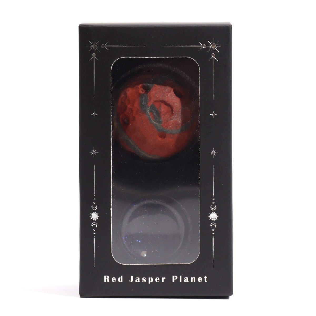ROTER - JASPIS PLANET AUF BLAUEM GOLDSTEIN - STÄNDER - MARS - Lapis Mystica - 